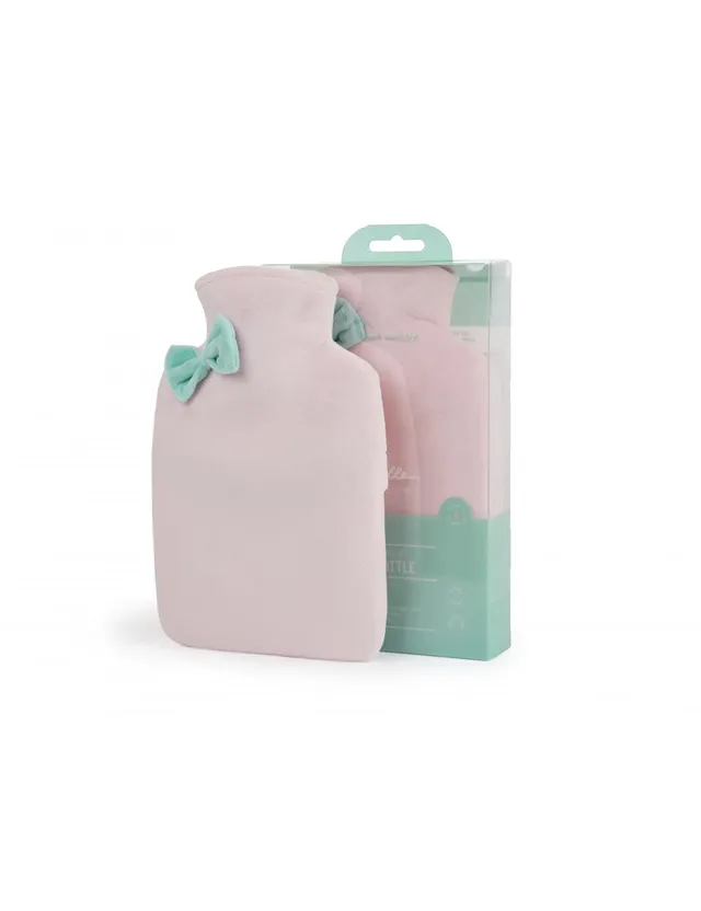 Isabelle Laurier Ladies bouillotte eau chaude 1L housse velours rose