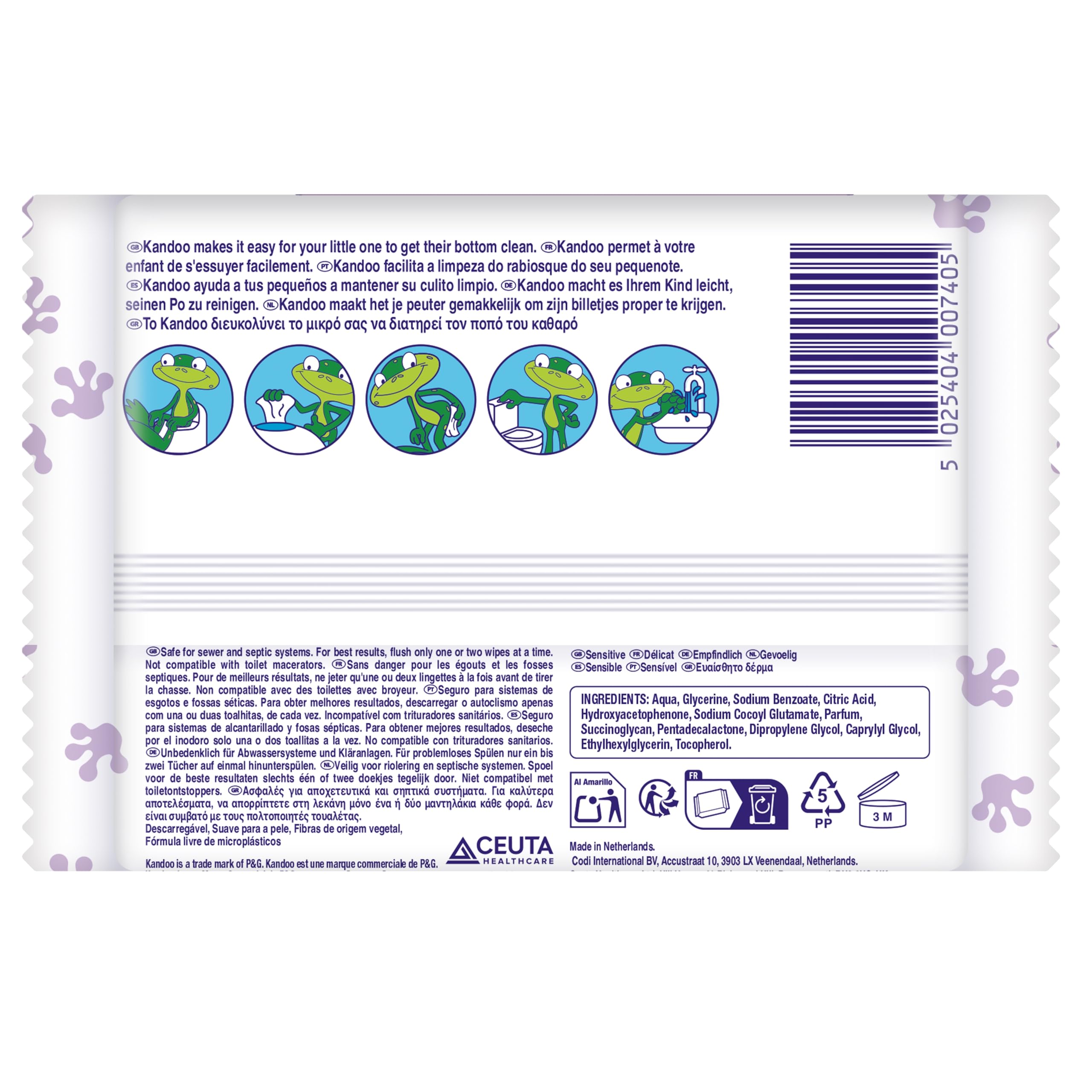 Kandoo Lingettes Sensitive lingettes humides 60 sans parfum