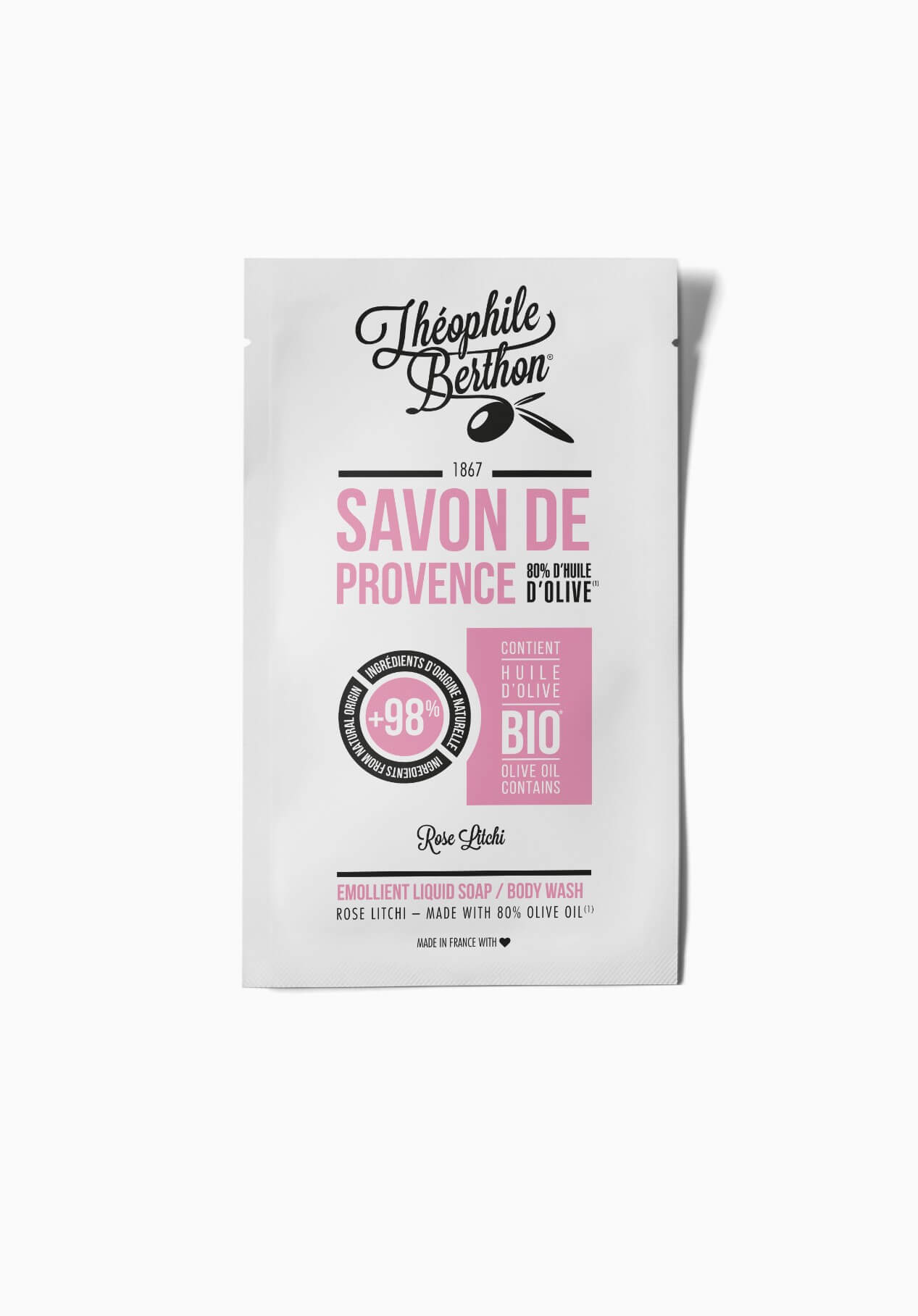 Théophile Berthon Savon de Provence Rose Litchi échantillon liquide