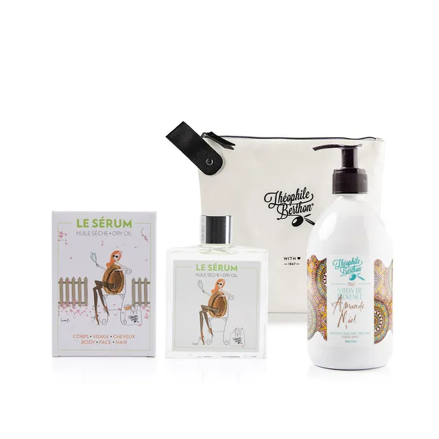 Théophile Berthon Trousse Amande huile sèche 100ml + savon 500ml