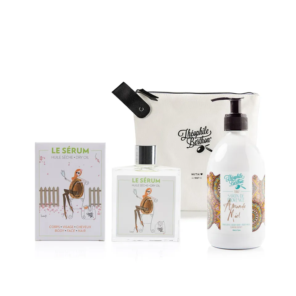 Théophile Berthon Trousse Amande huile sèche 100ml + savon 500ml