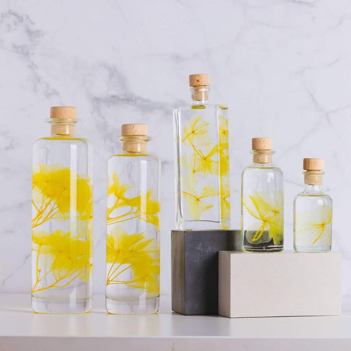 Théophile Herbarium Hortensia Jaune fleur immergée déco