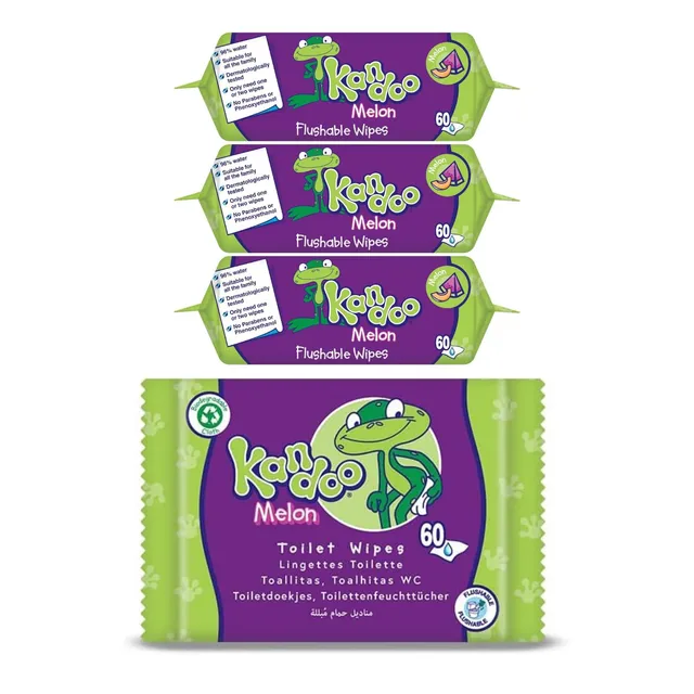 Kandoo Lingettes Melon humides enfants 4x60