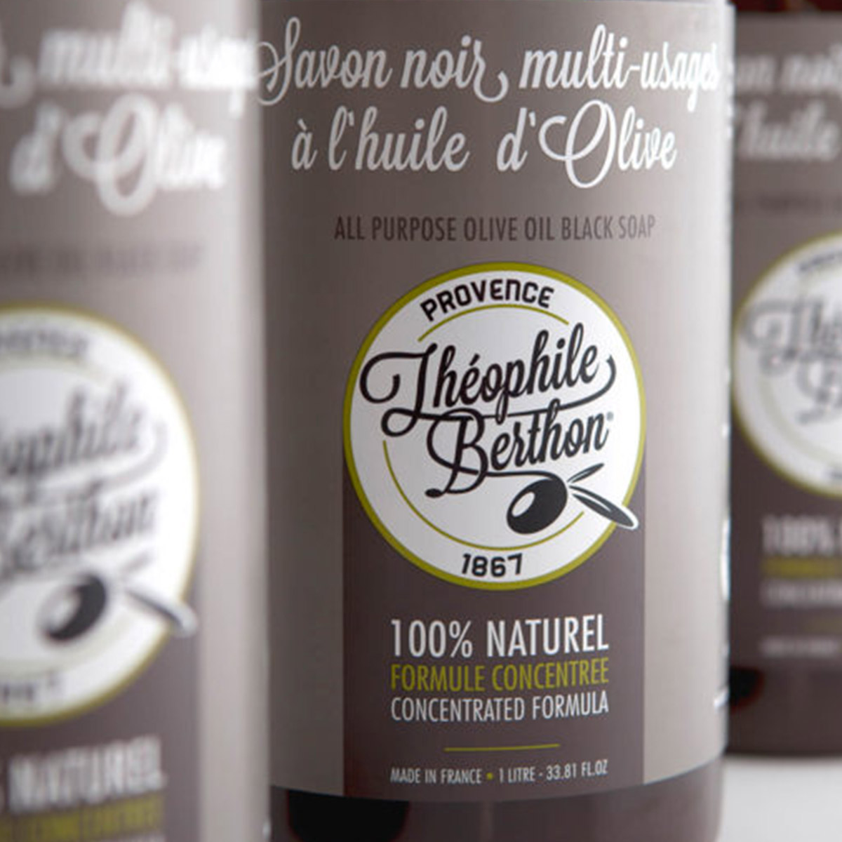 Théophile Berthon Entretien Savon Noir Multi-usages 4x1L Huile Olive