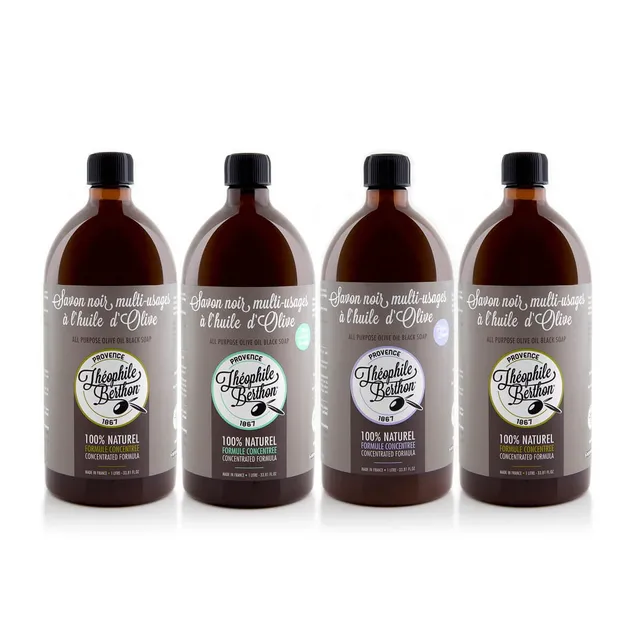 Théophile Berthon Entretien Savon Noir Multi-usages 4x1L Huile Olive