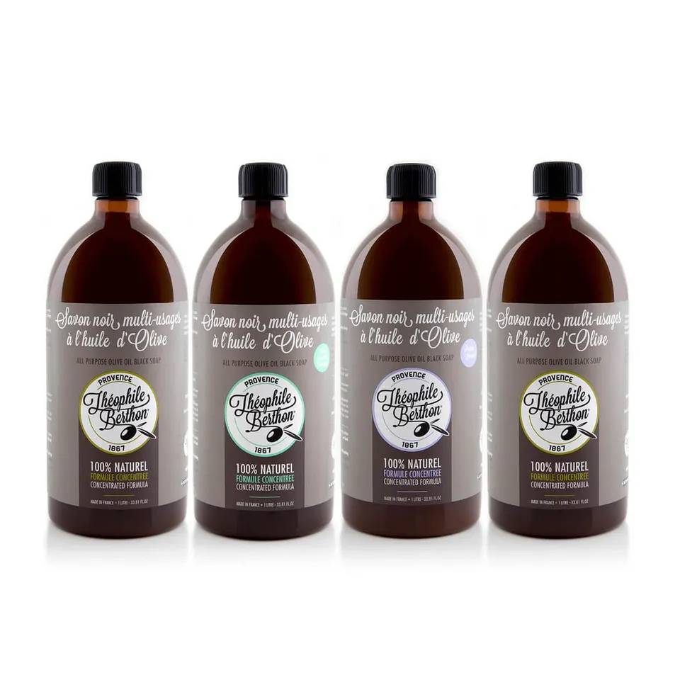 Théophile Berthon Entretien Savon Noir Multi-usages 4x1L Huile Olive