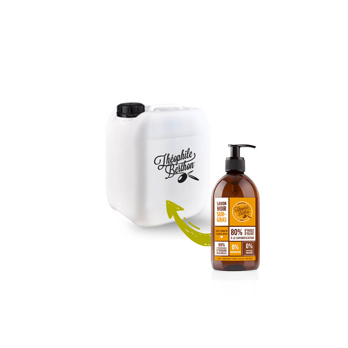 Theophile Berthon Savon Marseille liquide Eco-recharge 5L fleur d'oranger