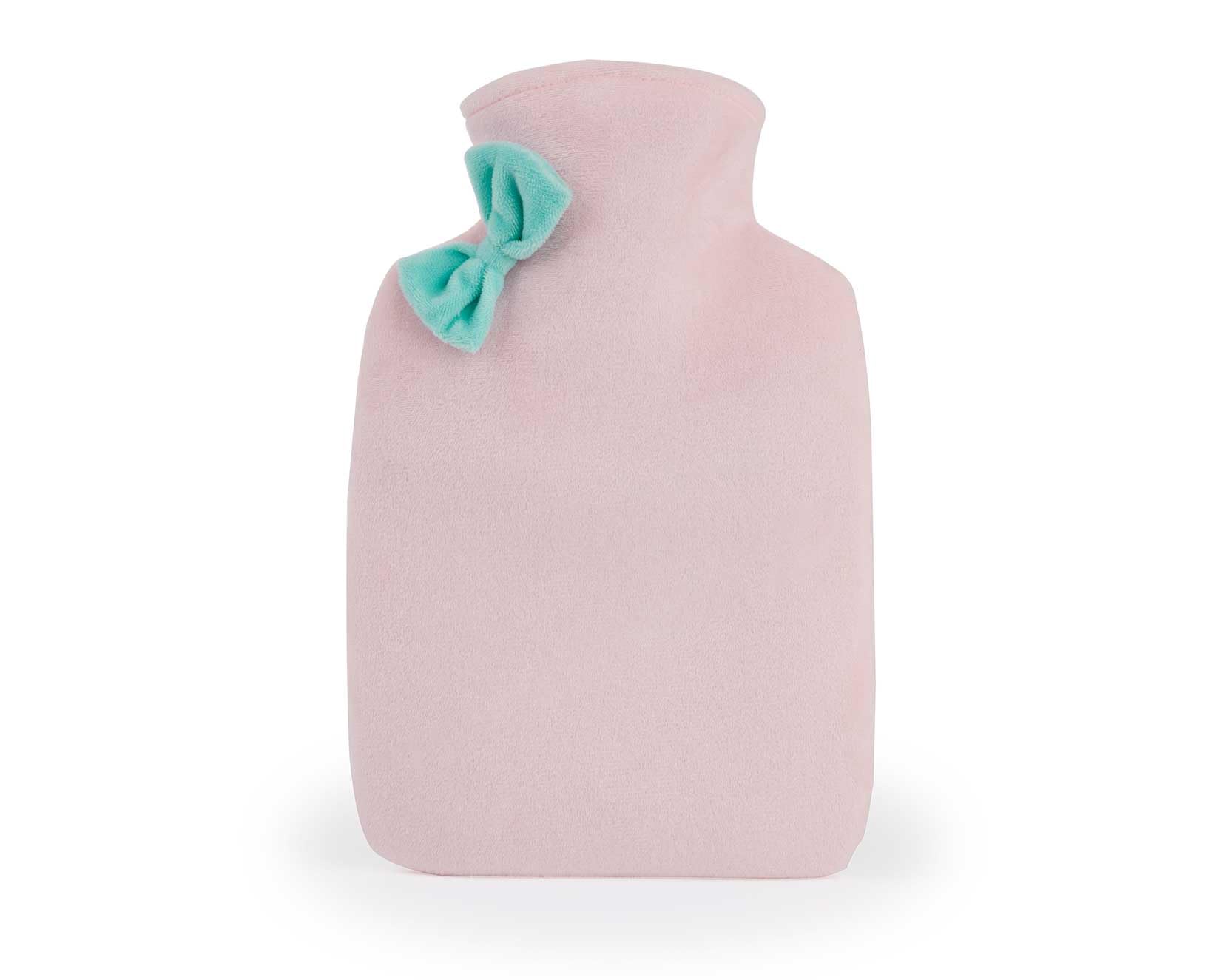 Isabelle Laurier Ladies bouillotte eau chaude 1L housse velours rose