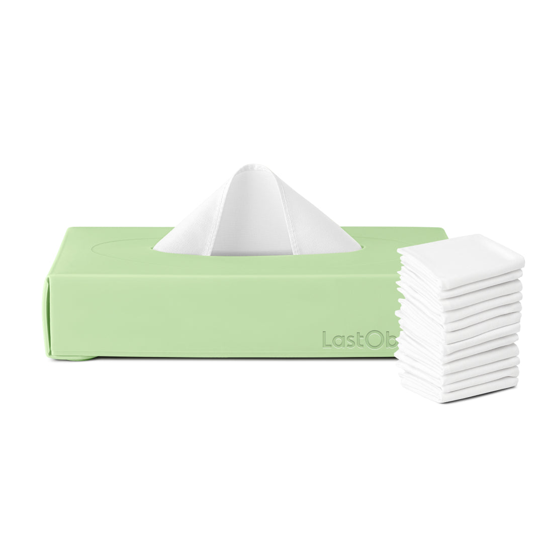 LastSwab LastTissue Boite mouchoirs lavables turquoise coton bio