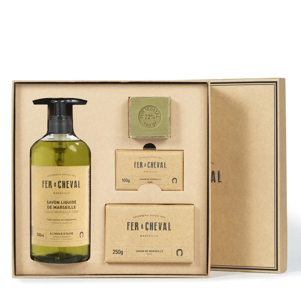 NCDSM Coffrets Cadeau Savon de Marseille Pur Olive 4 Pièces