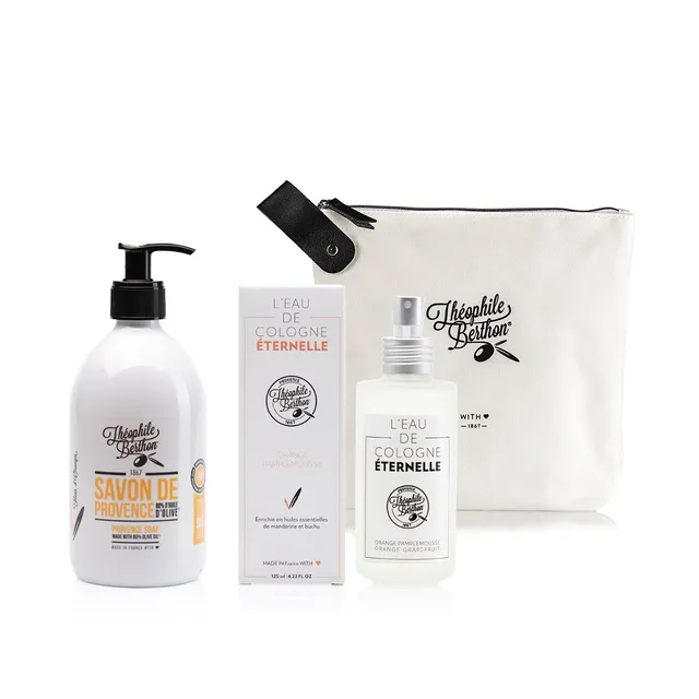 Théophile Berthon Coffrets Trousses Cologne Orange + Savon Fleur