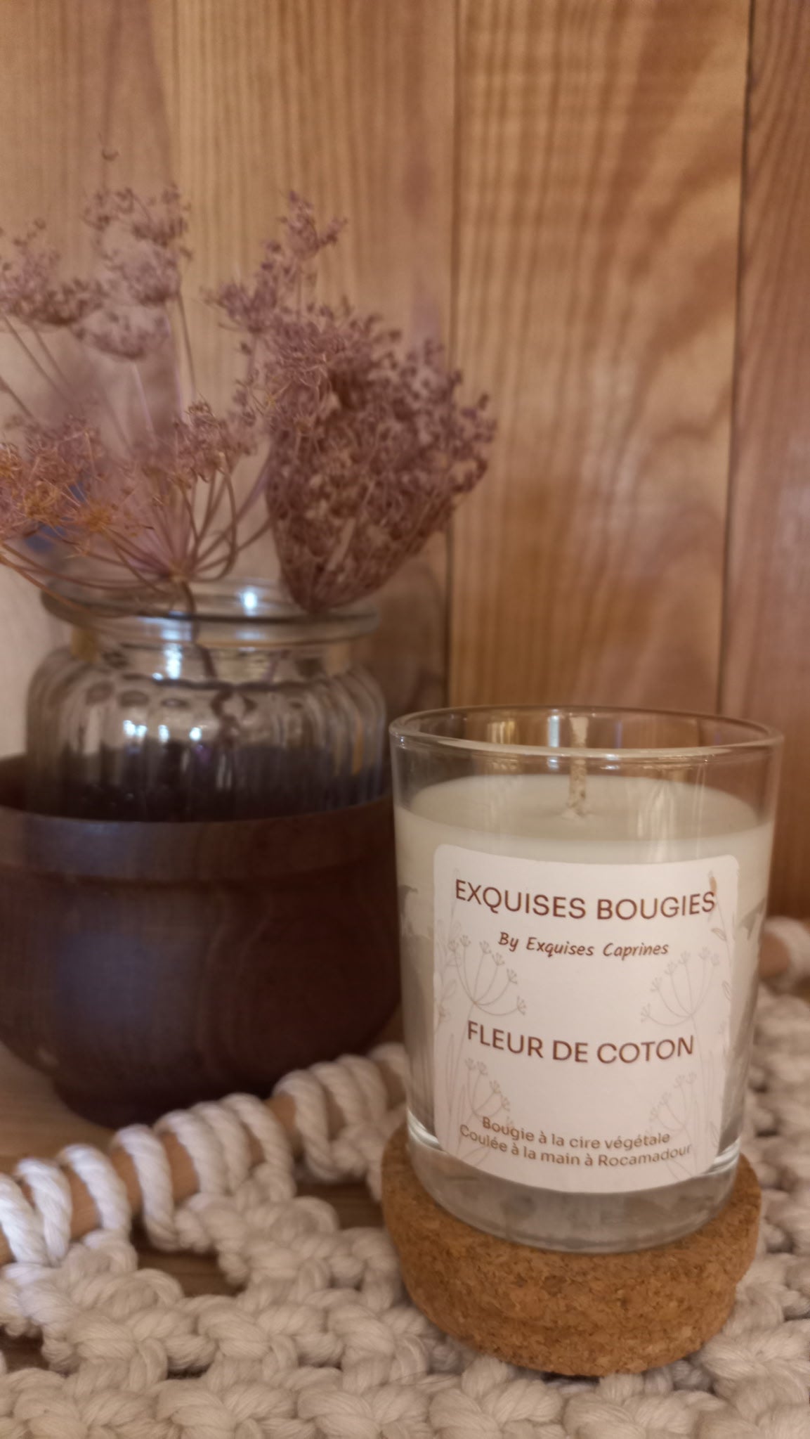 Exquises Caprines Fleur de Coton bougie artisanale 75g