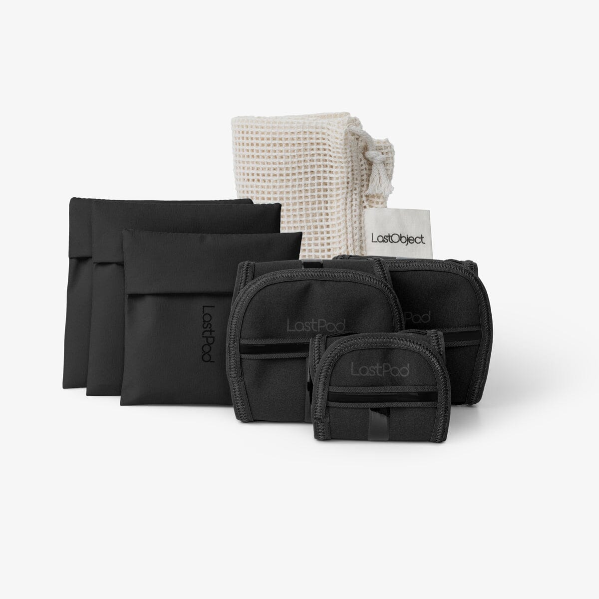 LastSwab Kit serviette hygiénique lavable 3-Pack noir