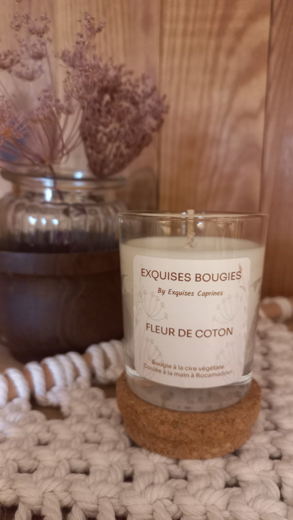 Exquises Caprines Fleur de Coton bougie artisanale 75g