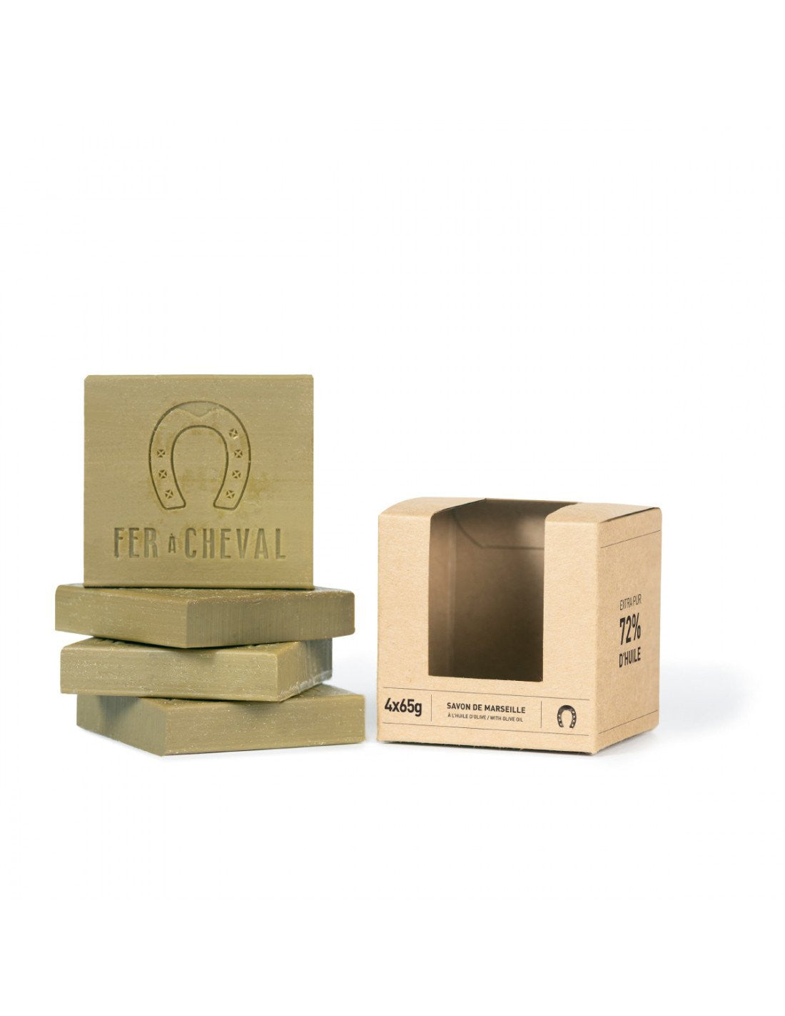 Fer à Cheval Cubes Tranché Pur Olive Savon 4x65g Naturel