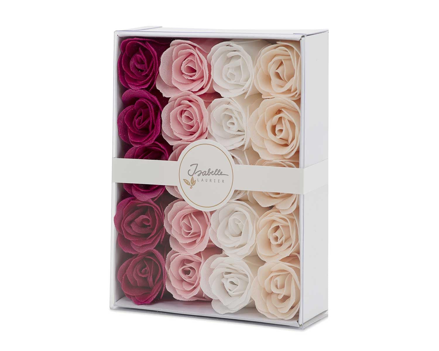 Isabelle Laurier Ladies 12 roses bain pêche rose blanc