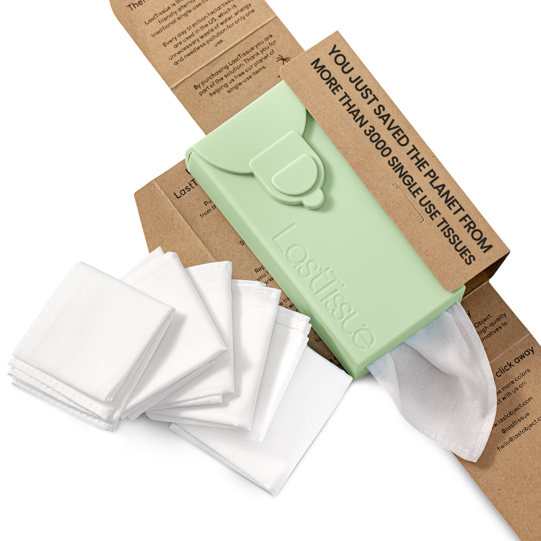 LastSwab LastTissue Boite mouchoirs lavables turquoise coton bio