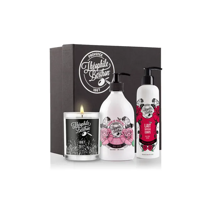 Theophile Berthon Coffrets Trousses coffret Rock and Rose lait + savon + bougie