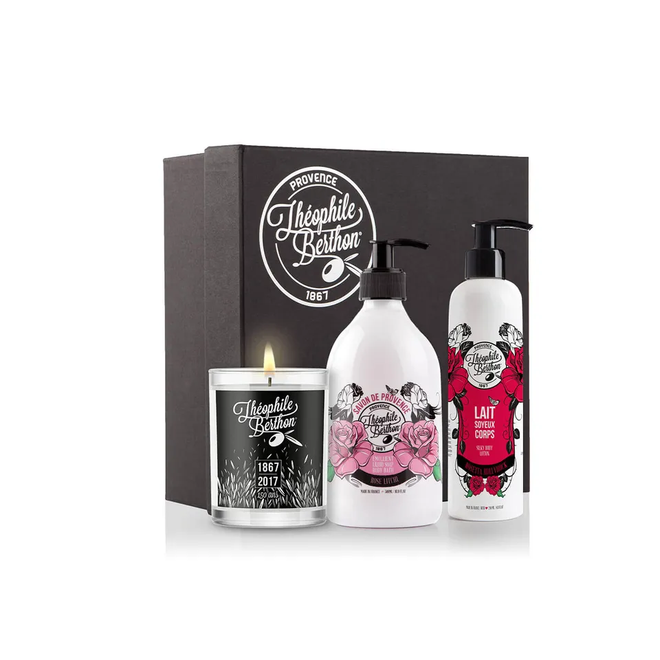 Theophile Berthon Coffrets Trousses coffret Rock and Rose lait + savon + bougie