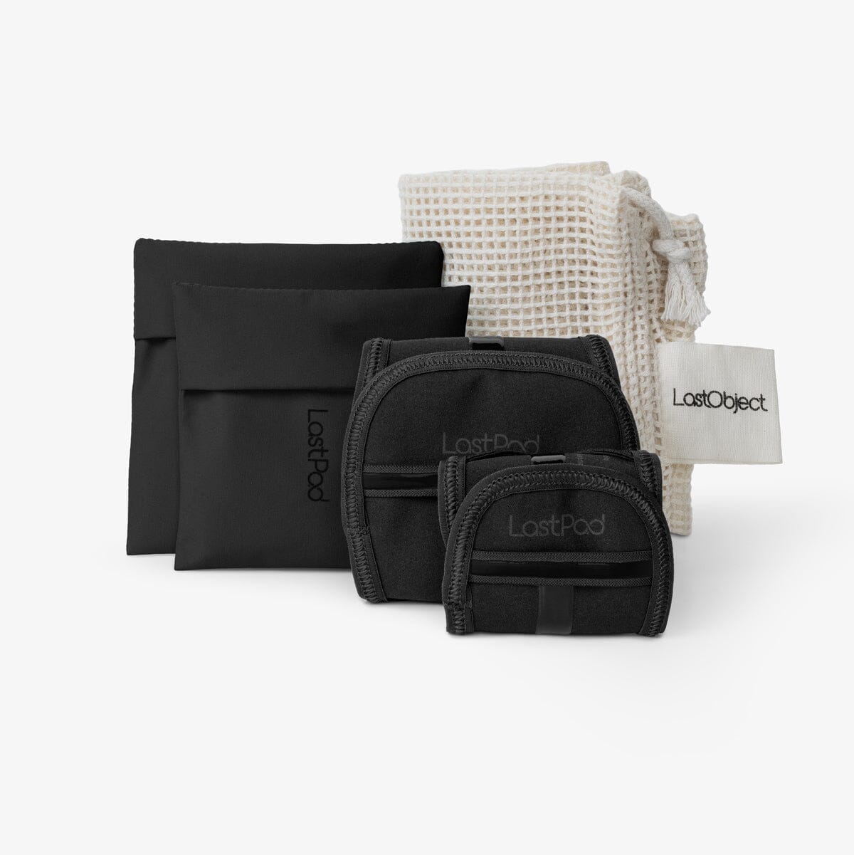 LastSwab Kit serviette hygiénique lavable 3-Pack noir