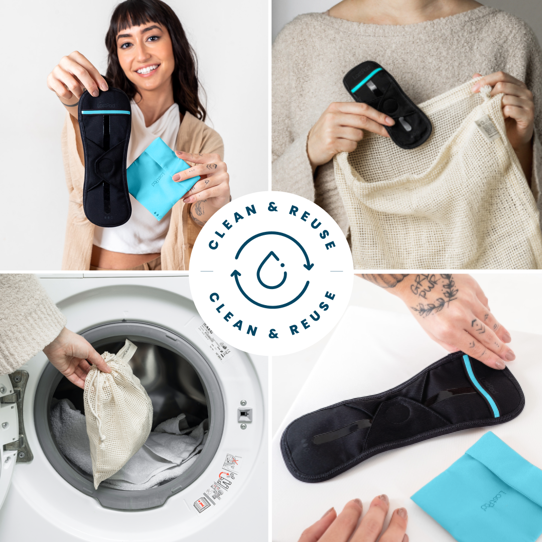 LastSwab Kit serviette hygiénique lavable 3-Pack noir