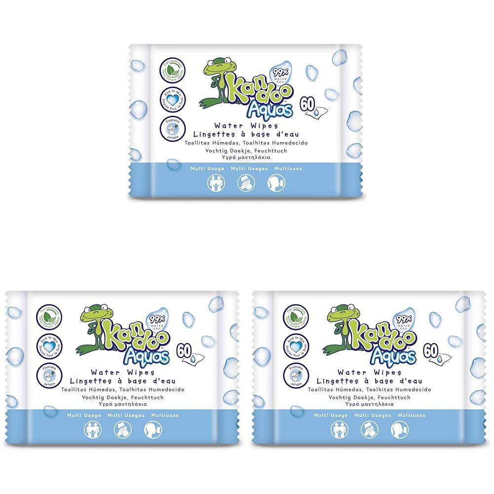 Kandoo Aquas lingettes toilette 99% eau 60 unités