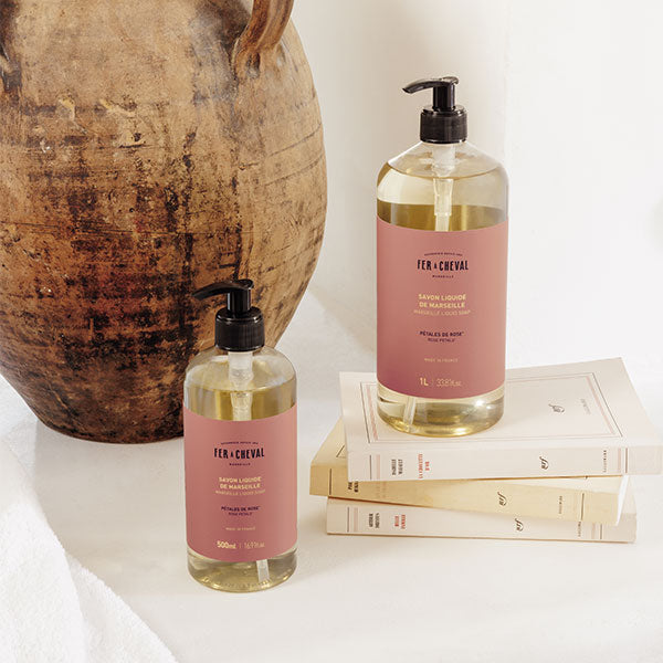 Fer à Cheval Savon Liquide de Marseille Pétales de Rose 1L