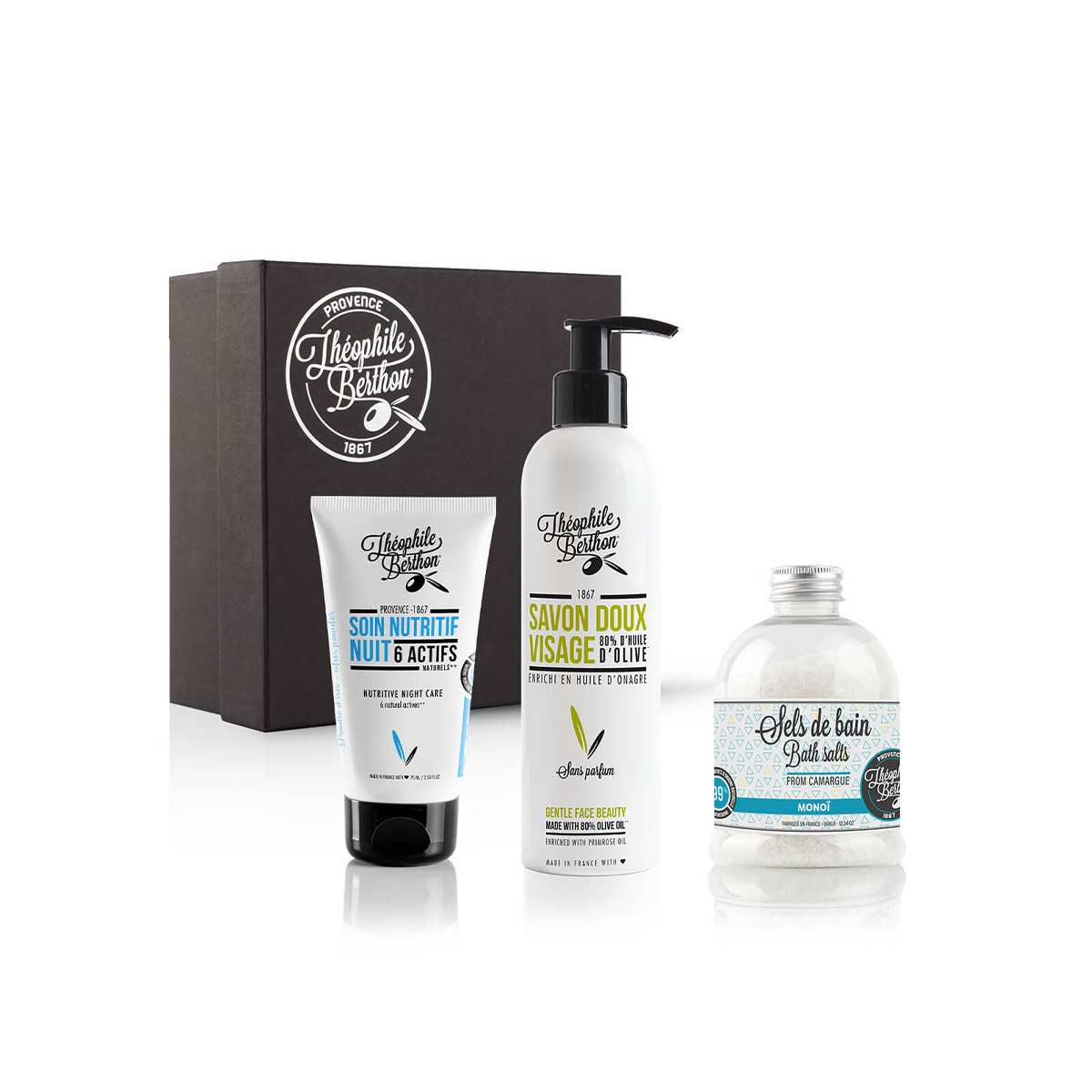 Theophile Berthon Coffret Fleur de Tiaré Nuit Visage Sels Monoï