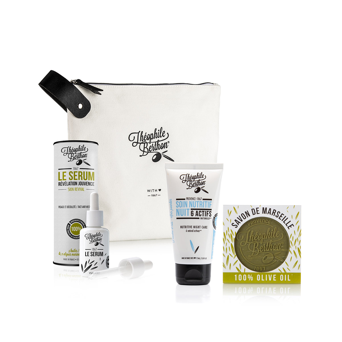 Theophile Berthon Coffrets Trousses trousse coton 2 soins visage olive