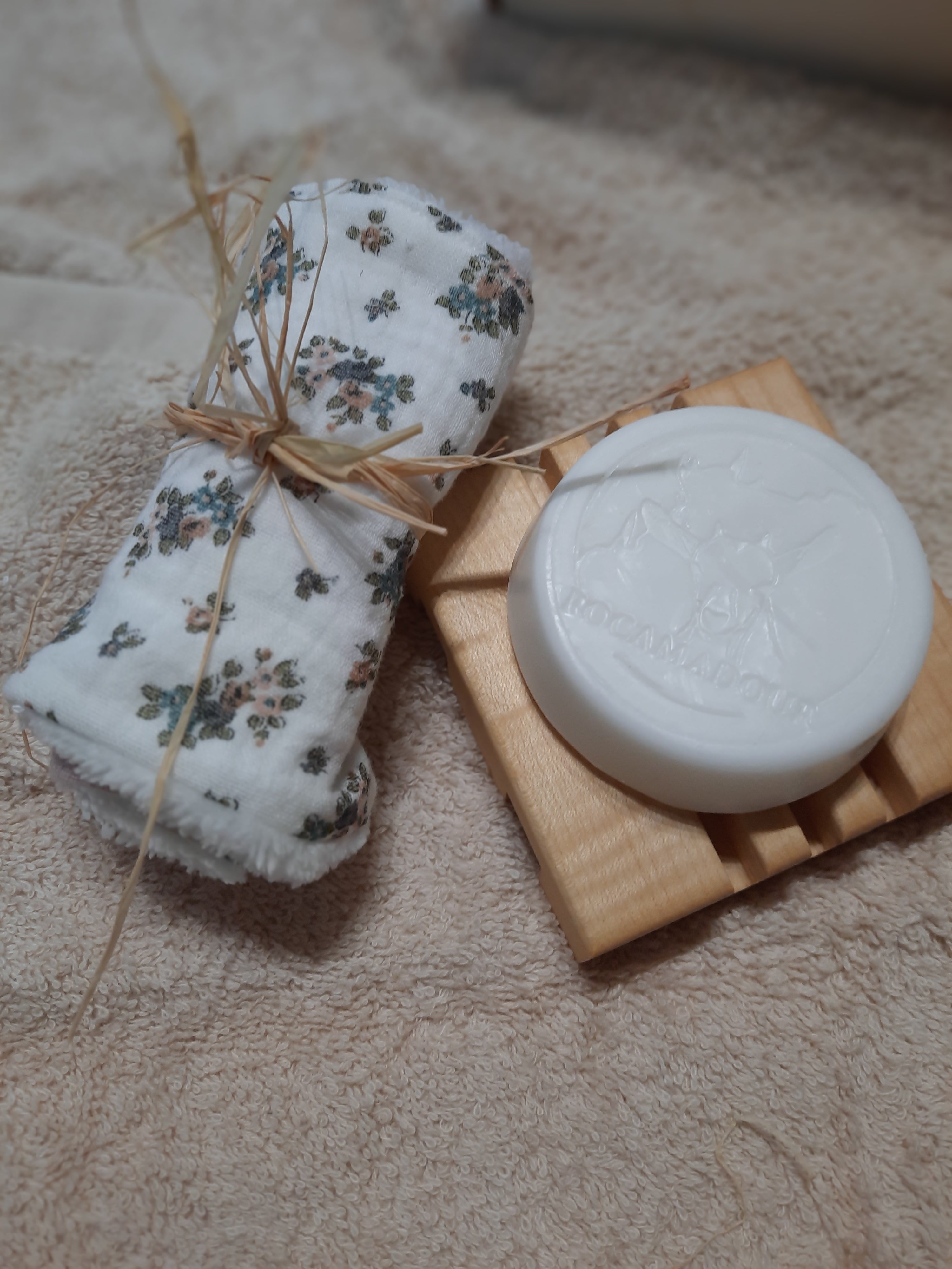 Exquises Caprines carré coton bio Souillac 10x10cm bambou