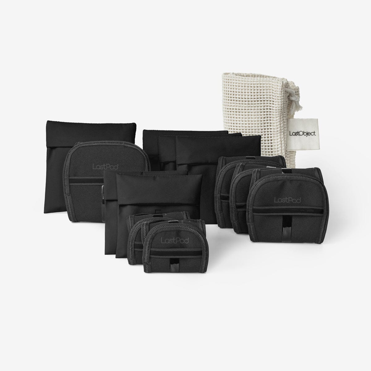 LastSwab Kit serviette hygiénique lavable 3-Pack noir