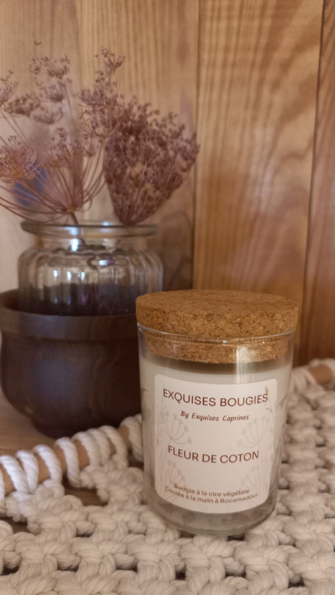 Exquises Caprines Fleur de Coton bougie artisanale 75g