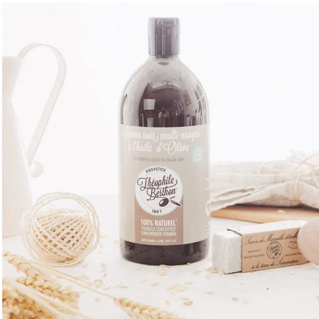Théophile Berthon Savon Noir liquide 1L nettoyant eucalyptus