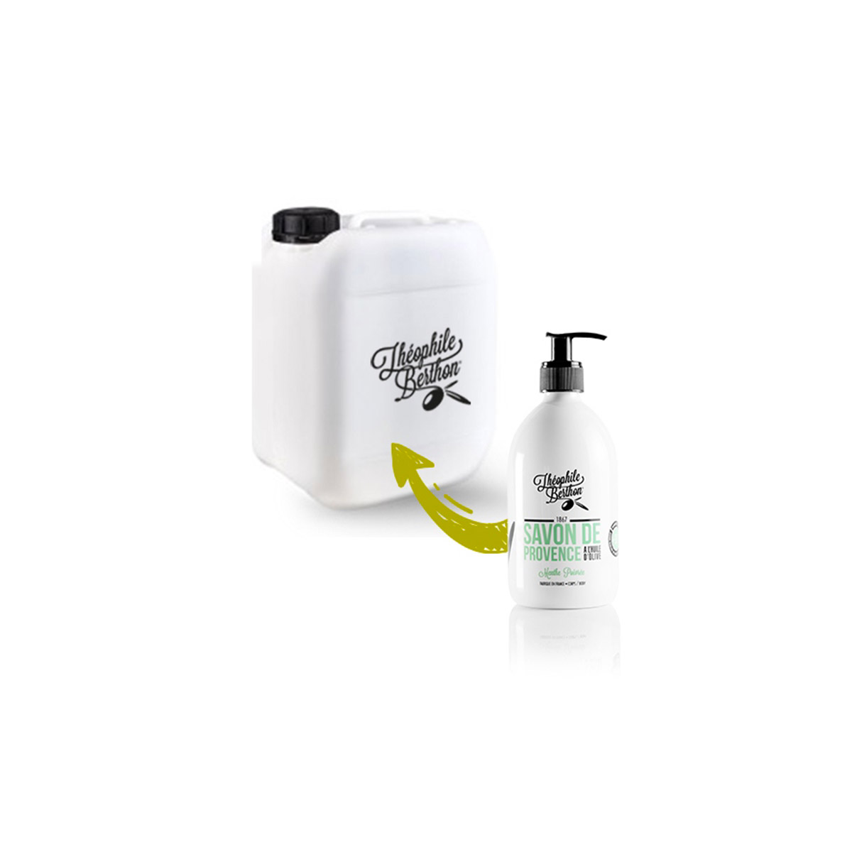 THEOPHILE BERTHON Savon Provence 5L savon liquide menthe poivrée