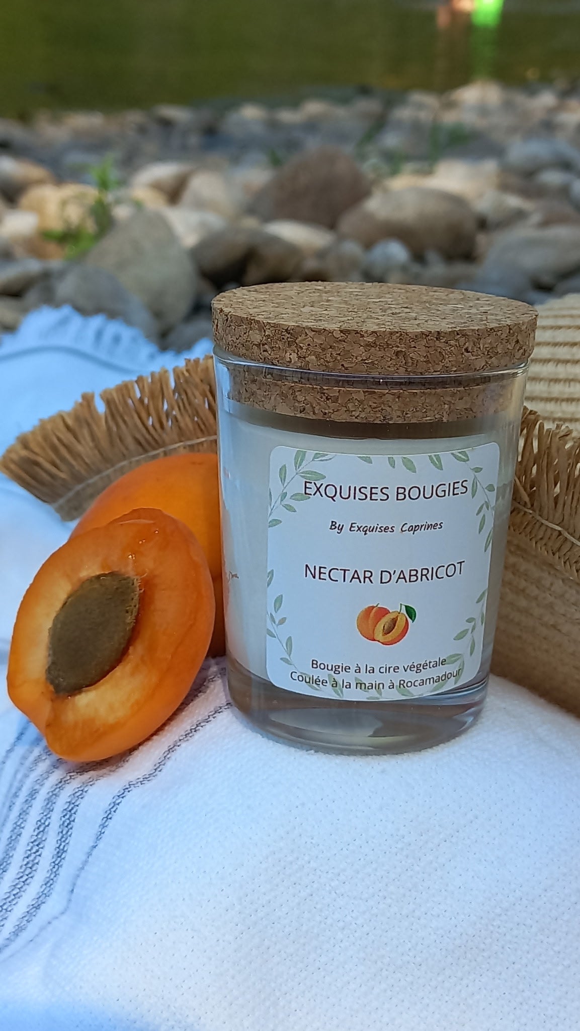 Exquises Caprines Nectar d'Abricot bougie parfumée 75 g cire végétale