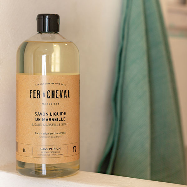Fer à Cheval Savon Liquide de Marseille Sans Parfum 1L peaux sensibles