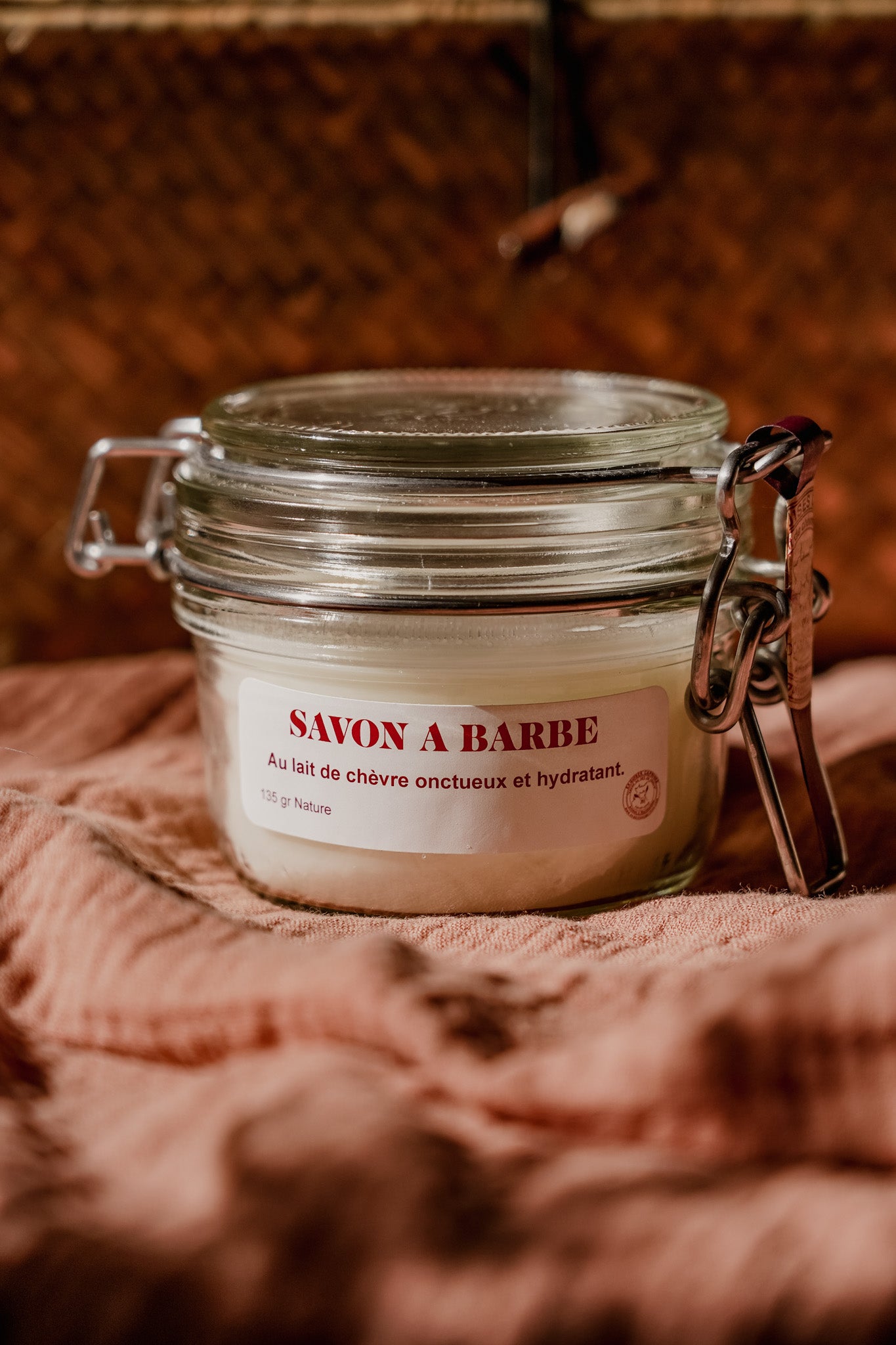 Exquises Caprines savon à barbe lait de chèvre bol 135g nature