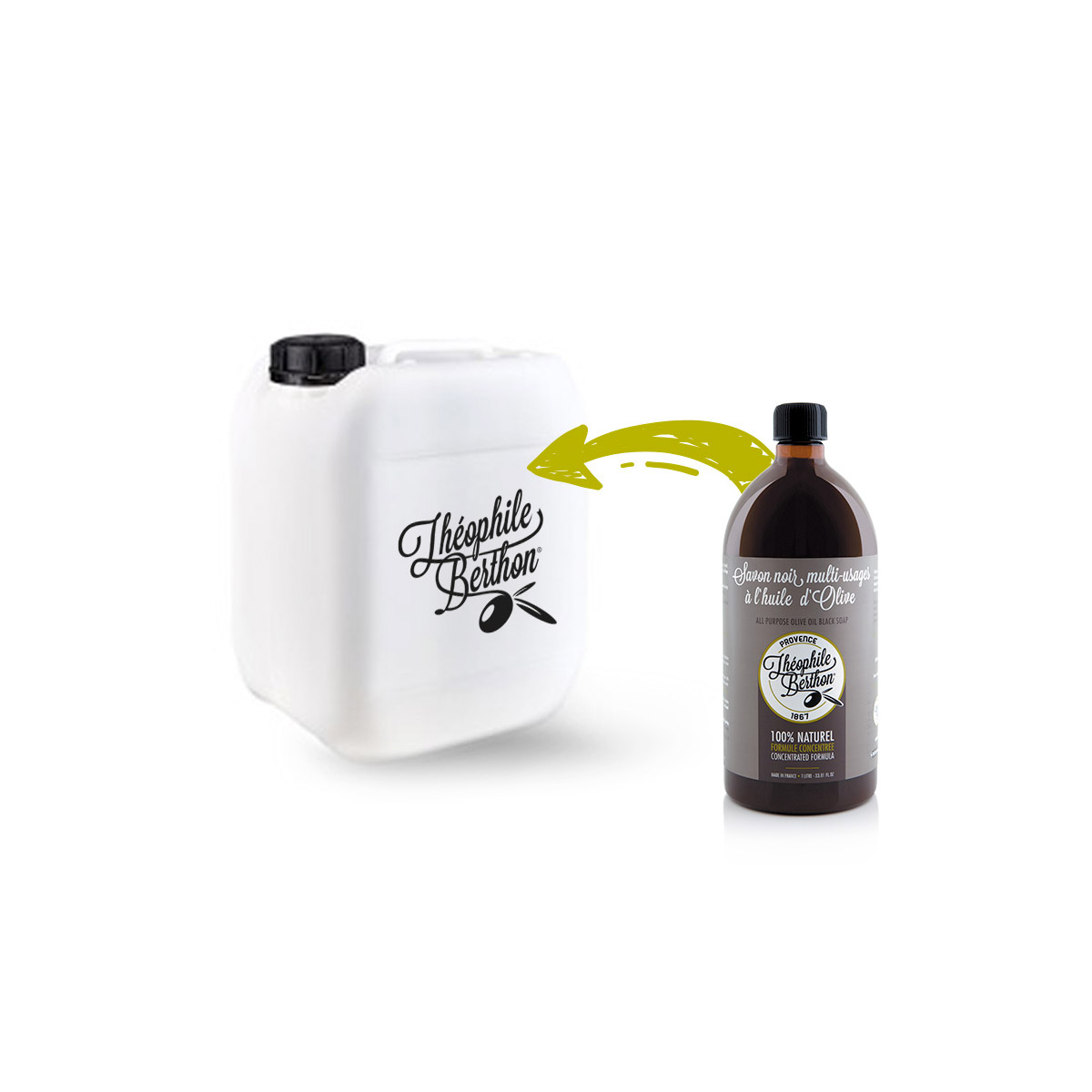 Théophile Berthon Savon Noir Liquide Multi-usages 5L Sans Parfum