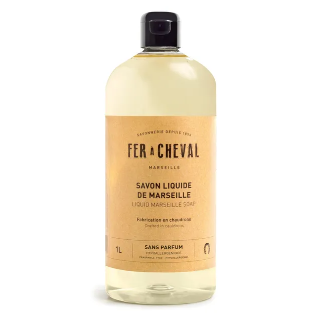 Fer à Cheval Savon Liquide de Marseille Sans Parfum 1L peaux sensibles