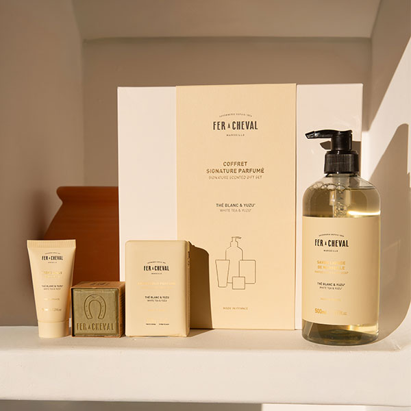NCDSM Coffrets coffret savon Marseille thé blanc yuzu 4 pièces