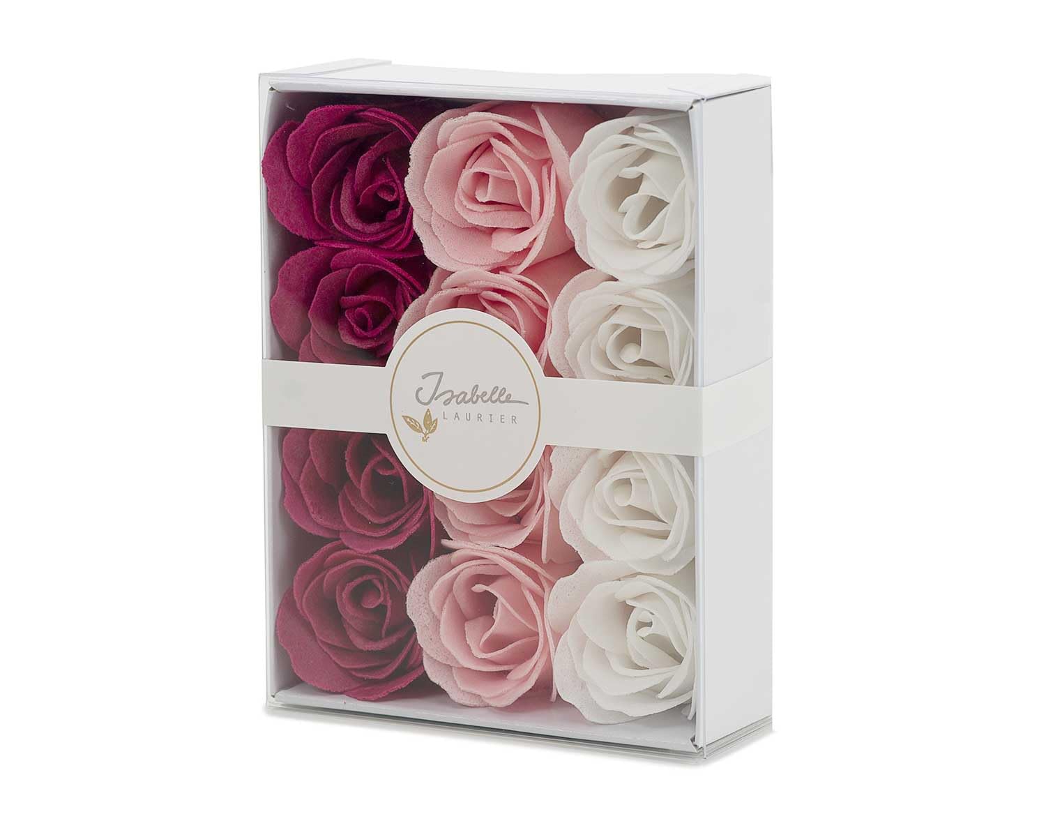 Isabelle Laurier Ladies 12 roses bain pêche rose blanc