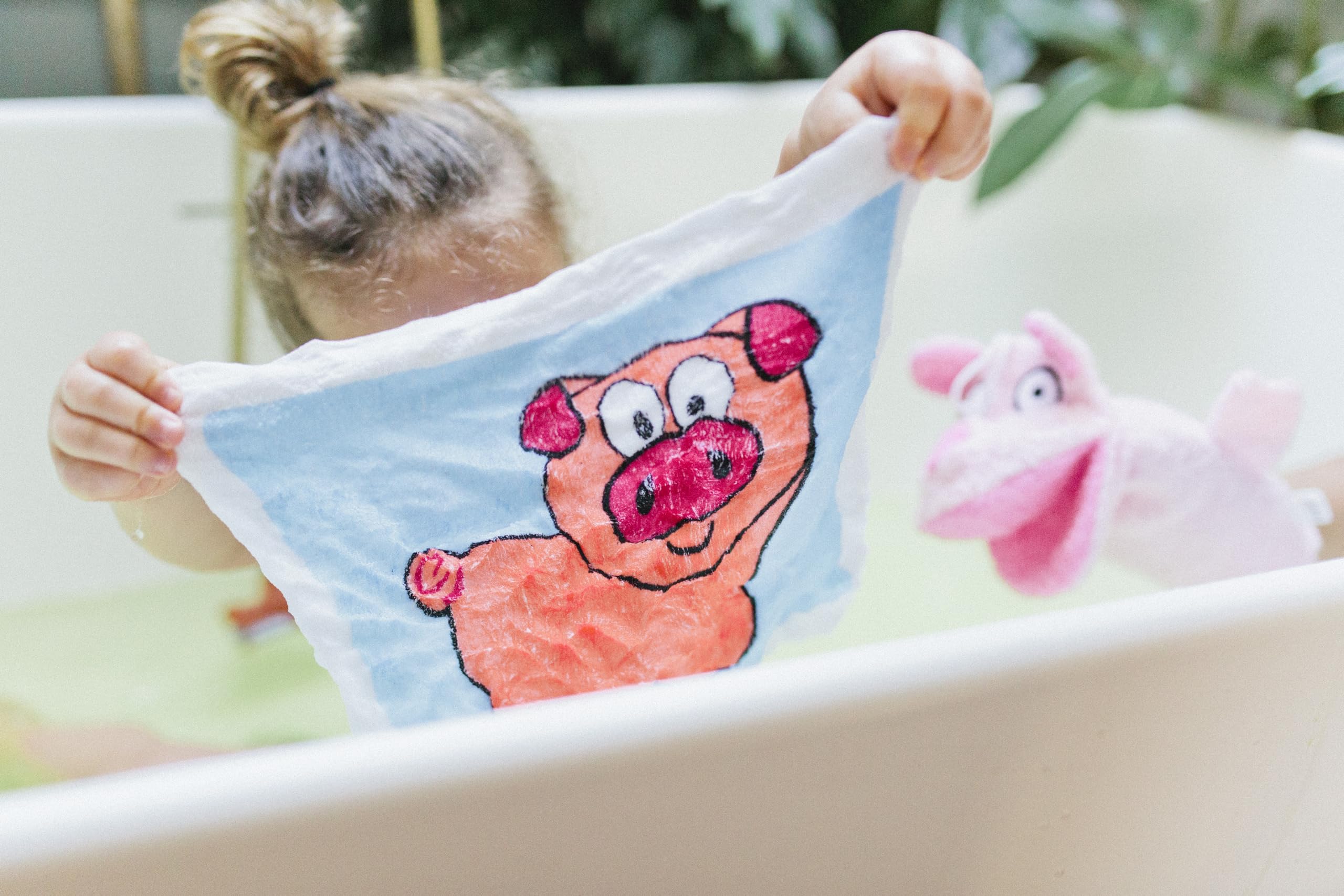 Isabelle Laurier Toddlers serviette magique cochon coton 30x30