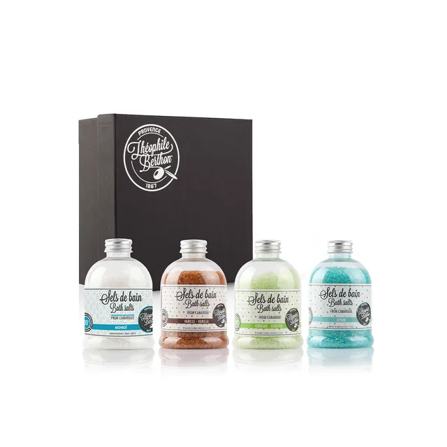 Théophile Berthon Coffret 4 Sels de Bain Camargue Opium Verveine Monoï