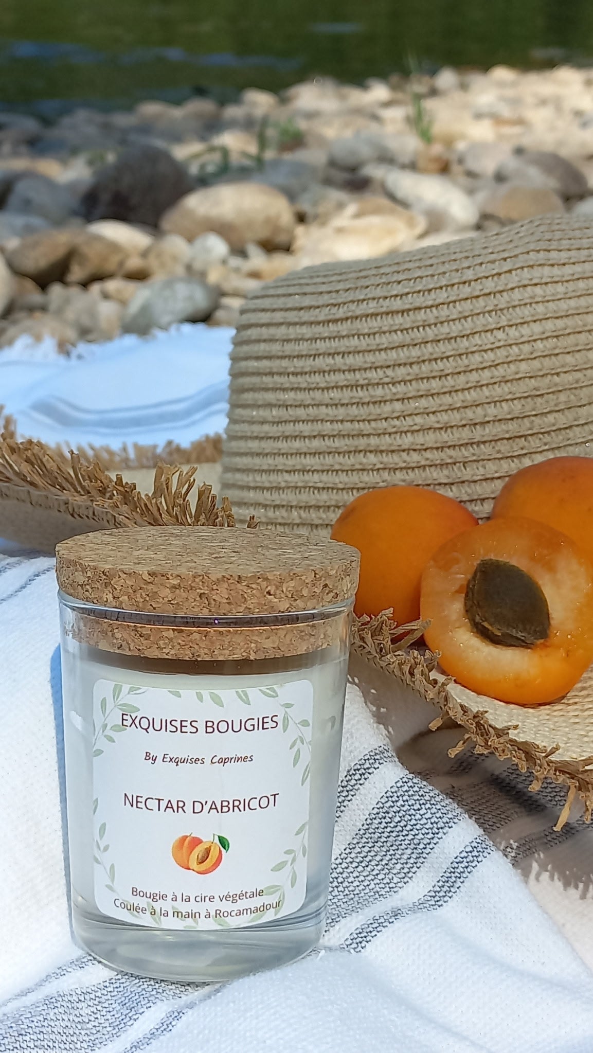 Exquises Caprines Nectar d'Abricot bougie parfumée 75 g cire végétale