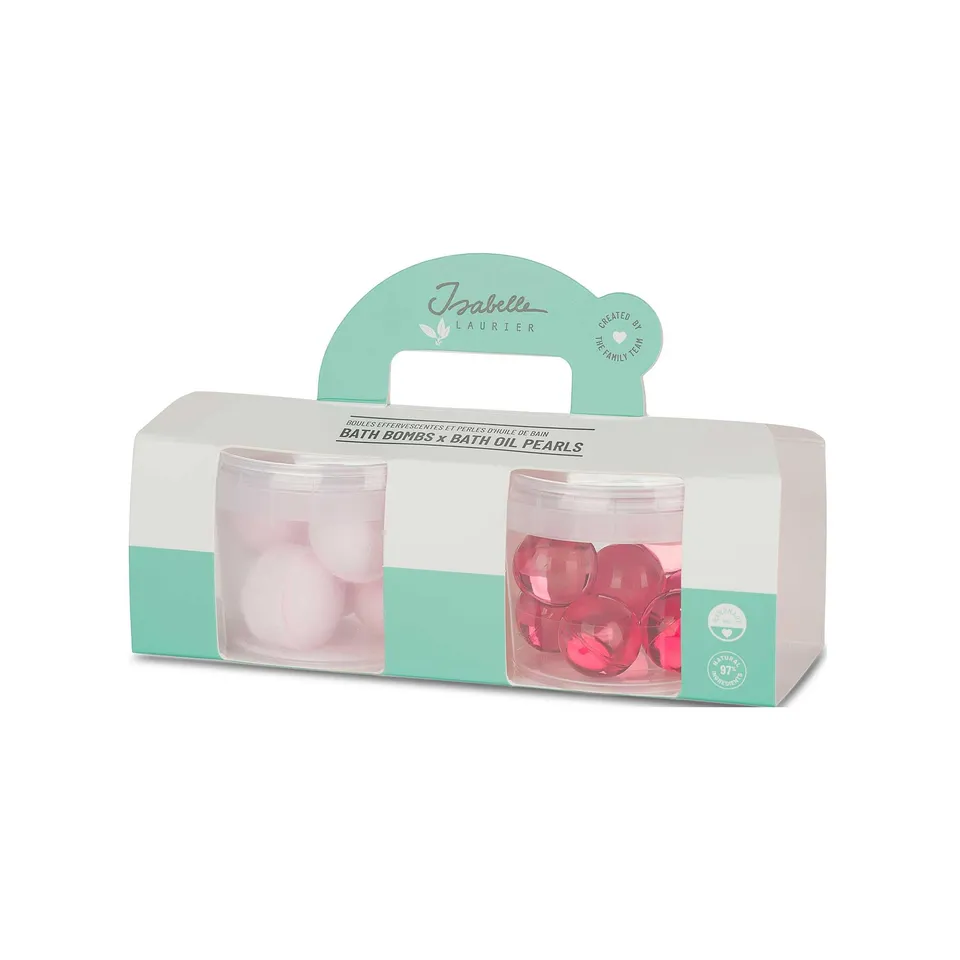 Isabelle Laurier Coffret bombes bain rose perles passion