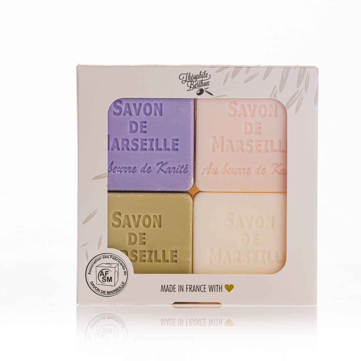Théophile Berthon Coffrets Trousses écrin 4 savonnettes 50g karité