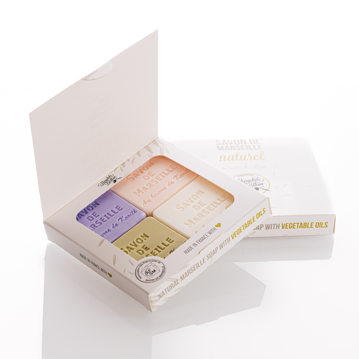 Théophile Berthon Coffrets Trousses écrin 4 savonnettes 50g karité