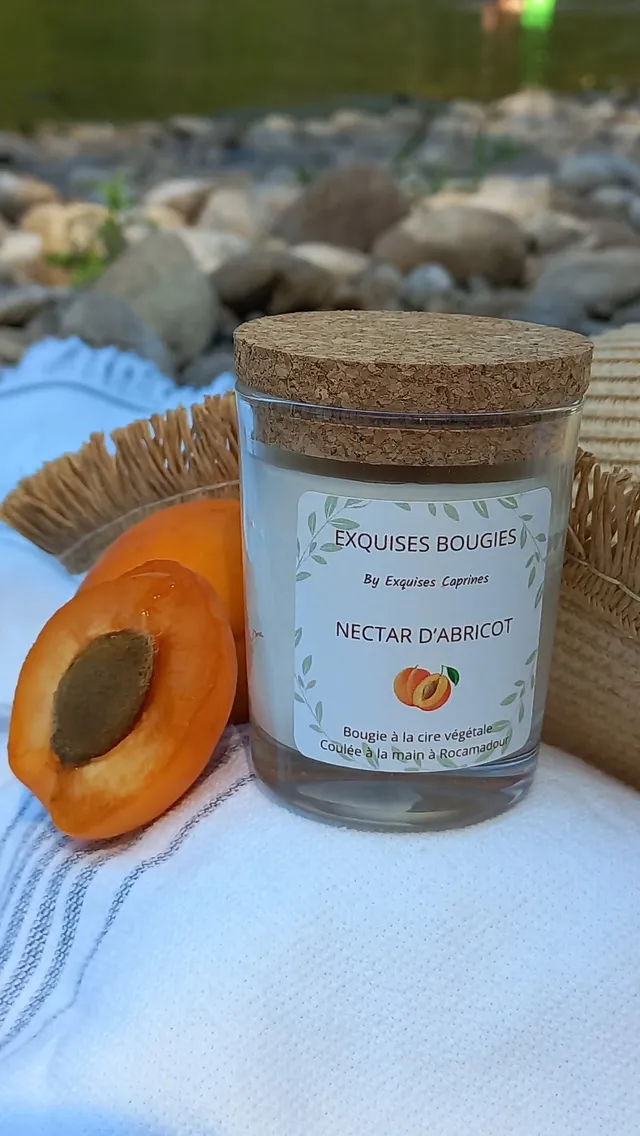 Exquises Caprines Nectar d'Abricot bougie parfumée 75 g cire végétale