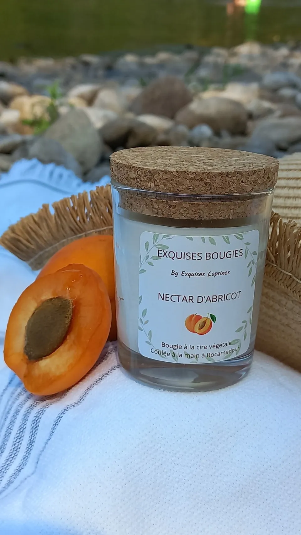 Exquises Caprines Nectar d'Abricot bougie parfumée 75 g cire végétale