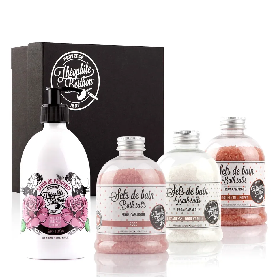 Théophile Berthon Coffret Bohème savon rose litchi et sels de bain